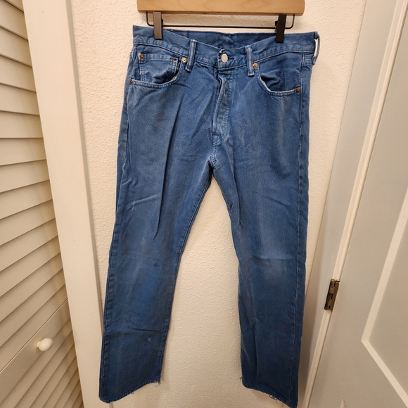 Levi's Other - Men's 90s Vintage USA Levi's 501-1783 Blue Denim Button Fly Jeans